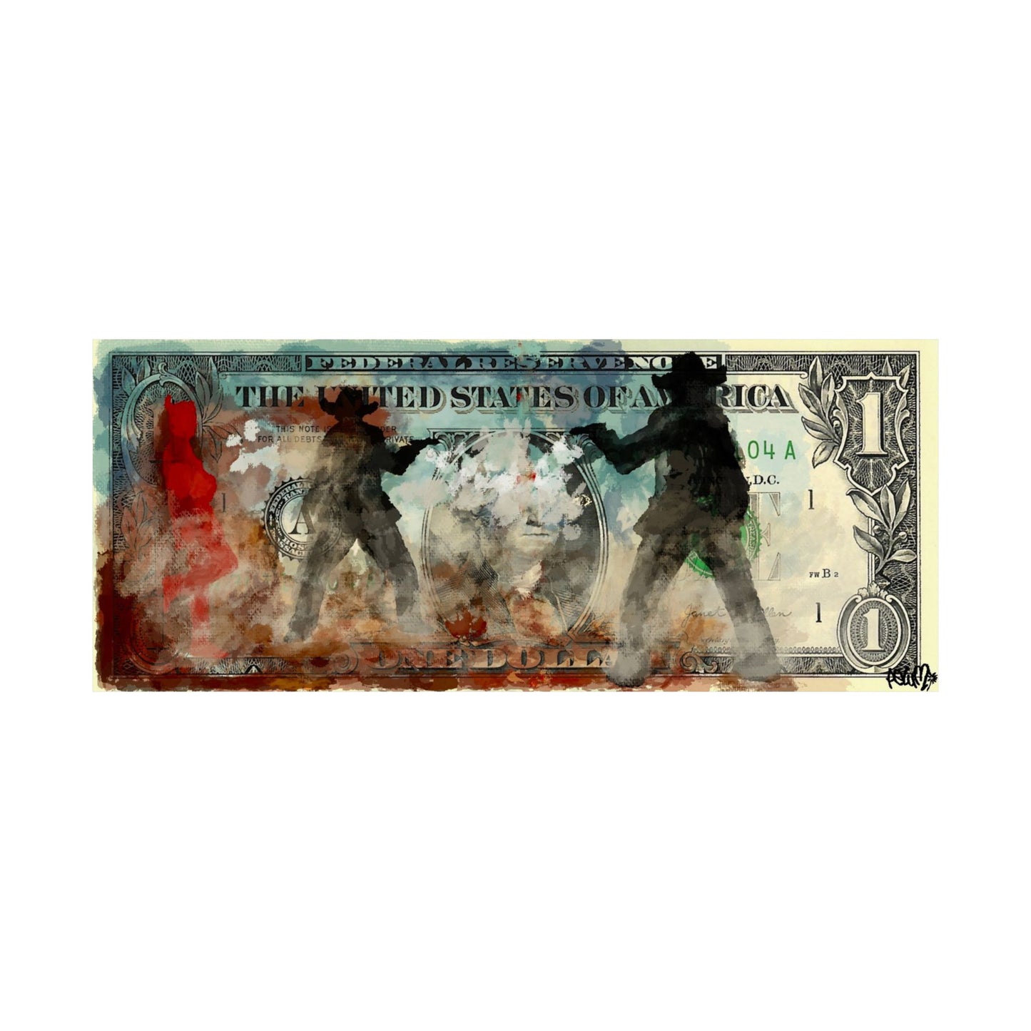 “Root Of All Evil” Dollar Bill Print (24x10)