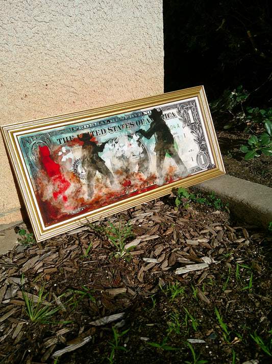“Root Of All Evil” Dollar Bill Print (24x10)